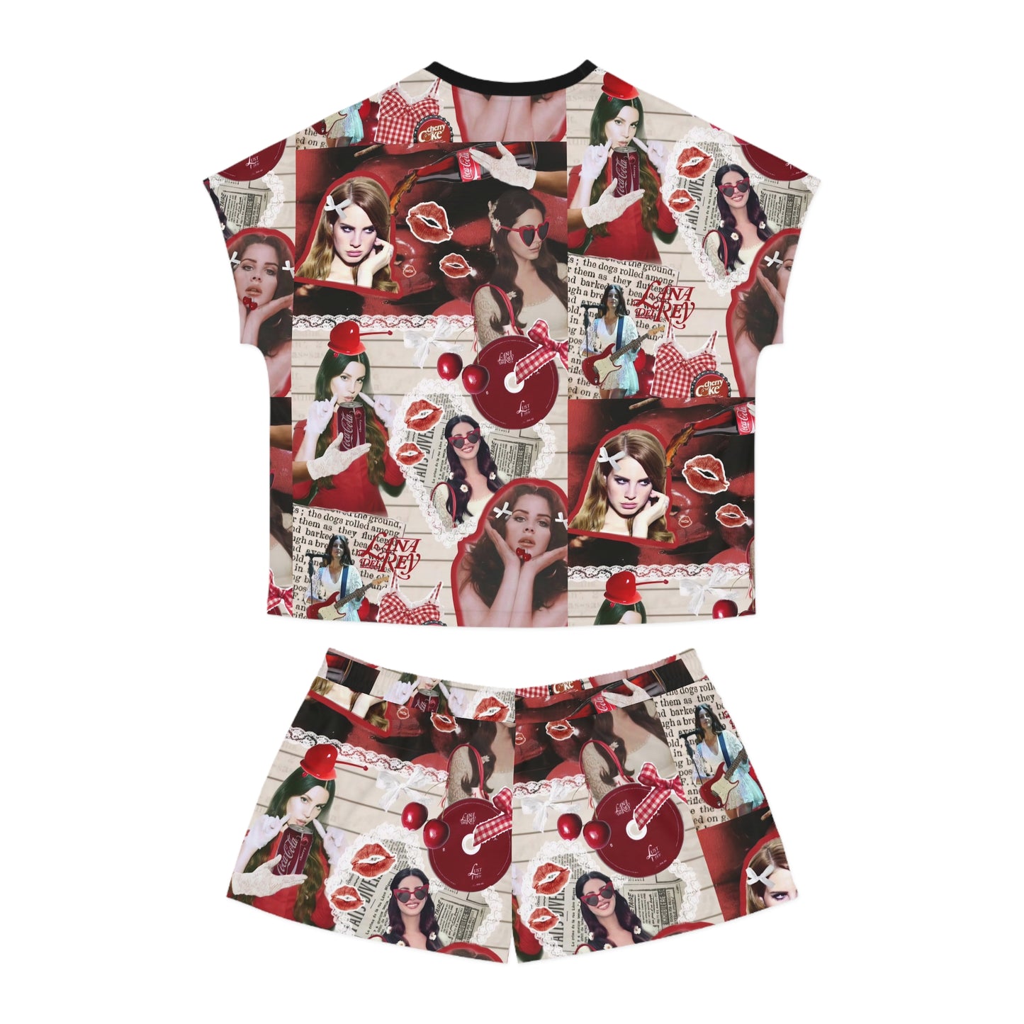 Lana Del Rey Cherry Coke Collage Women's Short Pajama Set