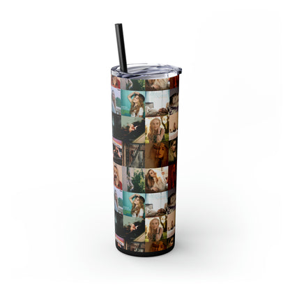 Sabrina Carpenter Album Cover Collage Skinny Tumbler with Straw