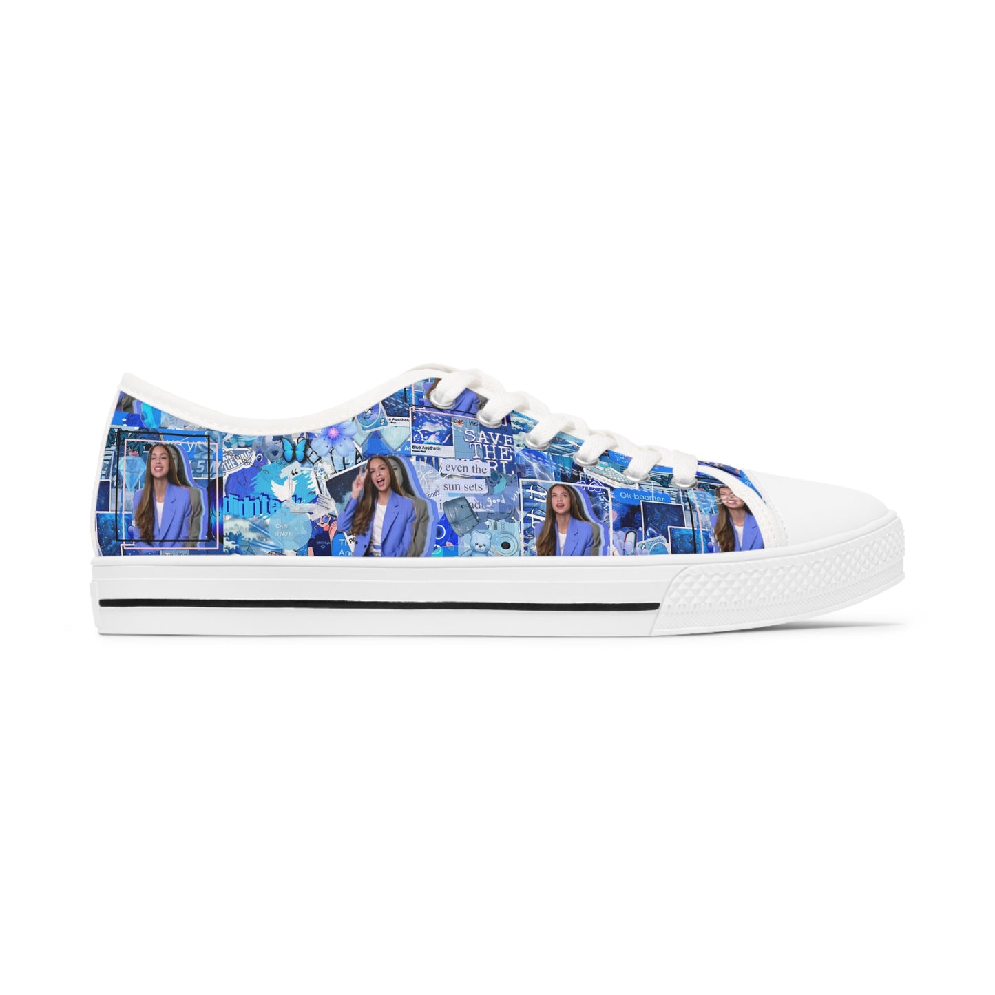 Olivia Rodrigo Blue Aesthetic Collage Women's Low Top Sneakers