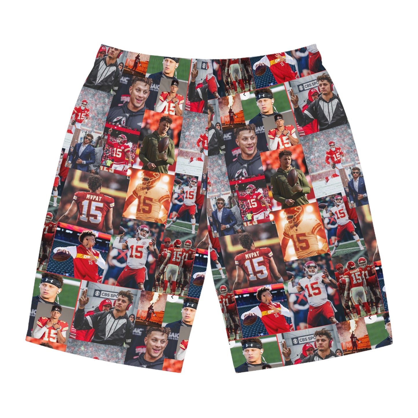 Patrick Mahomes Chiefs MVPAT Photo Collage Men's Board Shorts