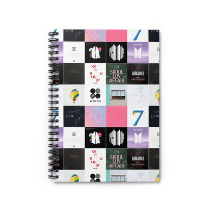 BTS Album Cover Art Collage Ruled Line Spiral Notebook