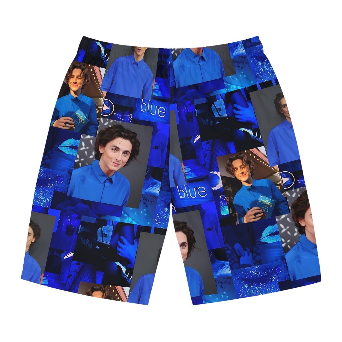 Timothee Chalamet Cool Blue Collage Men's Board Shorts