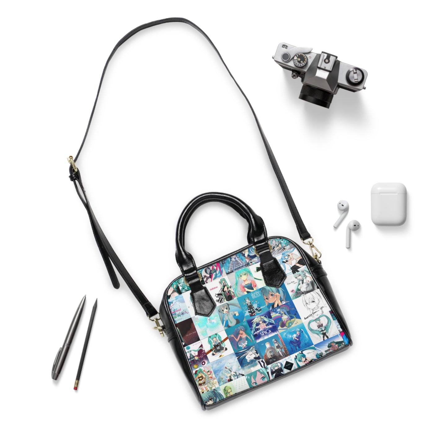 Hatsune Miku Album Cover Collage Shoulder Handbag