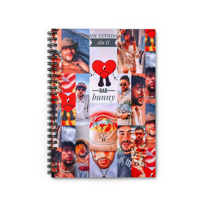 Bad Bunny Un Verano Sin Ti Photo Collage Ruled Line Spiral Notebook