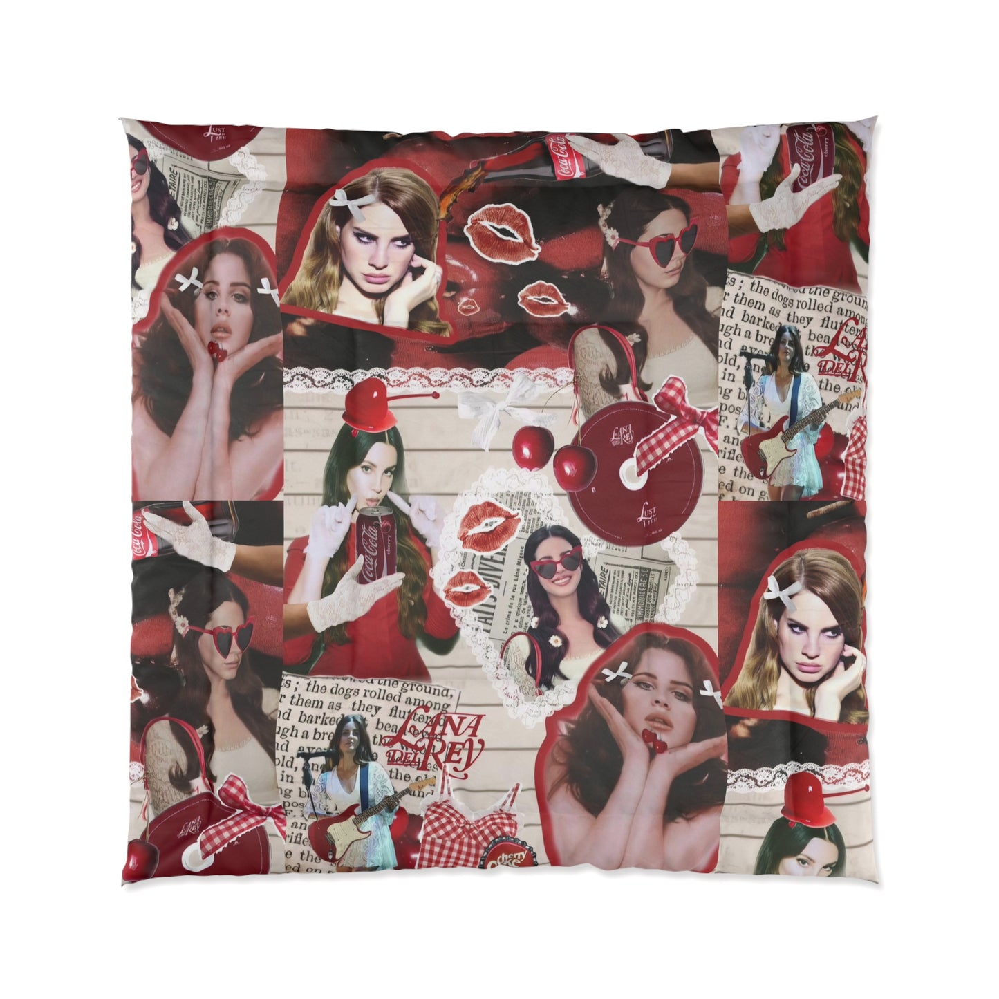 Lana Del Rey Cherry Coke Collage Comforter