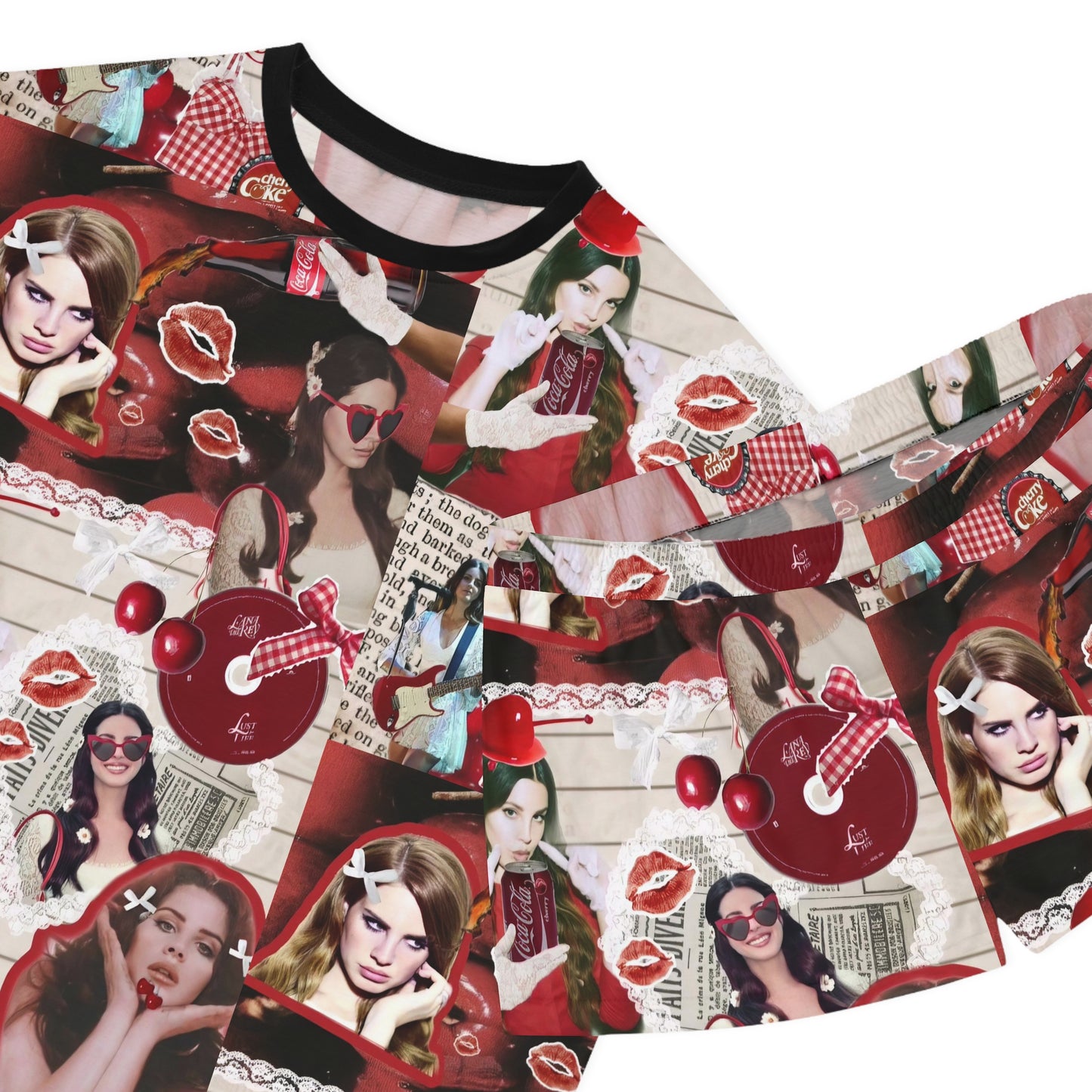 Lana Del Rey Cherry Coke Collage Women's Short Pajama Set