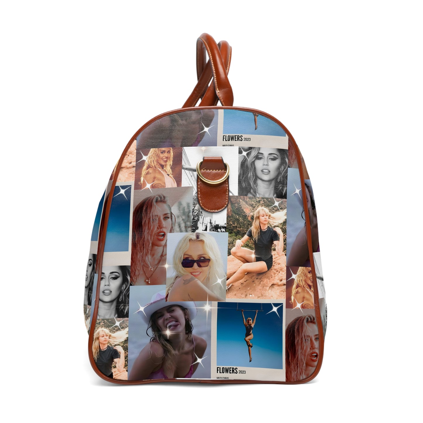 Miley Cyrus Flowers Photo Collage Waterproof Travel Bag