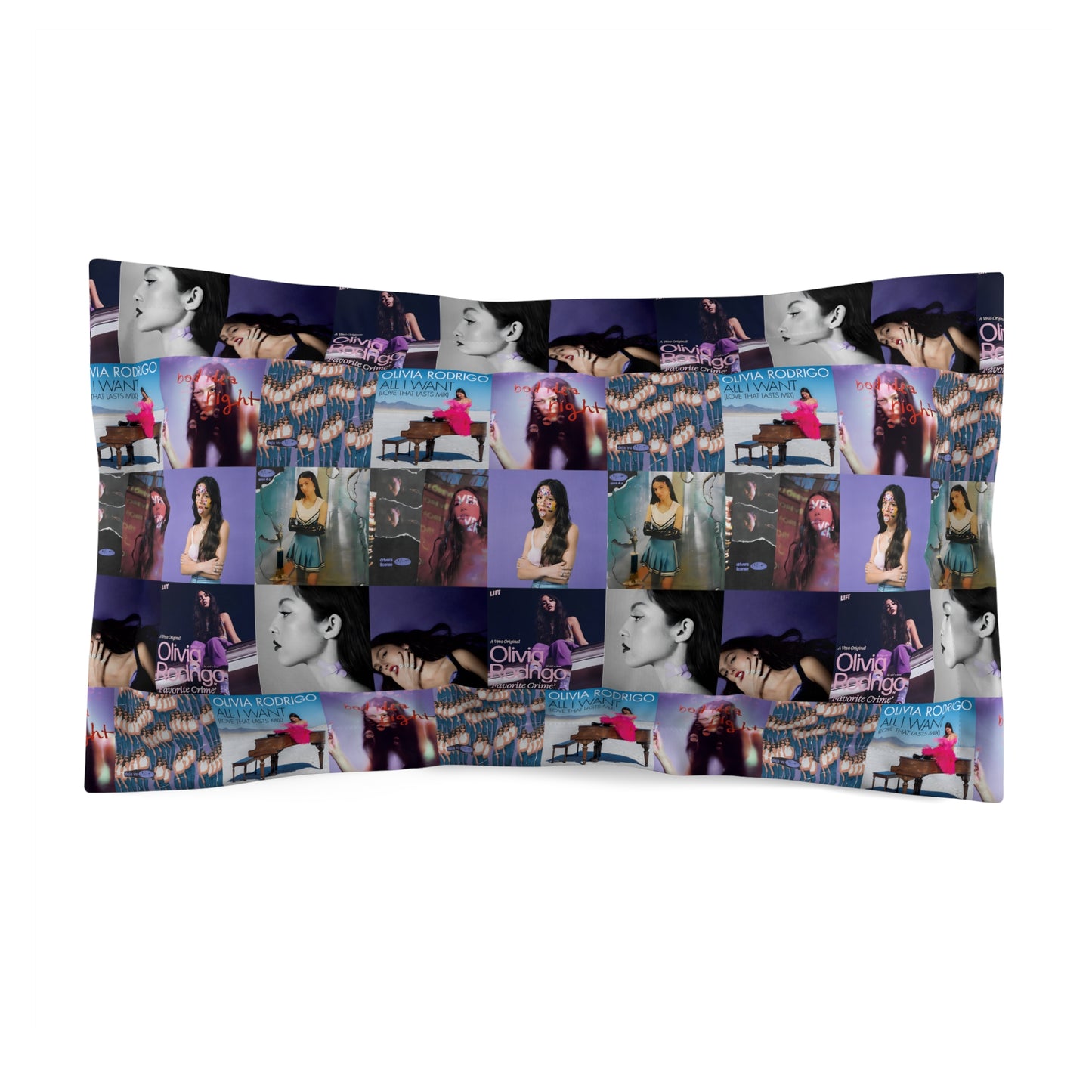 Olivia Rodrigo Album Cover Art Collage Microfiber Pillow Sham