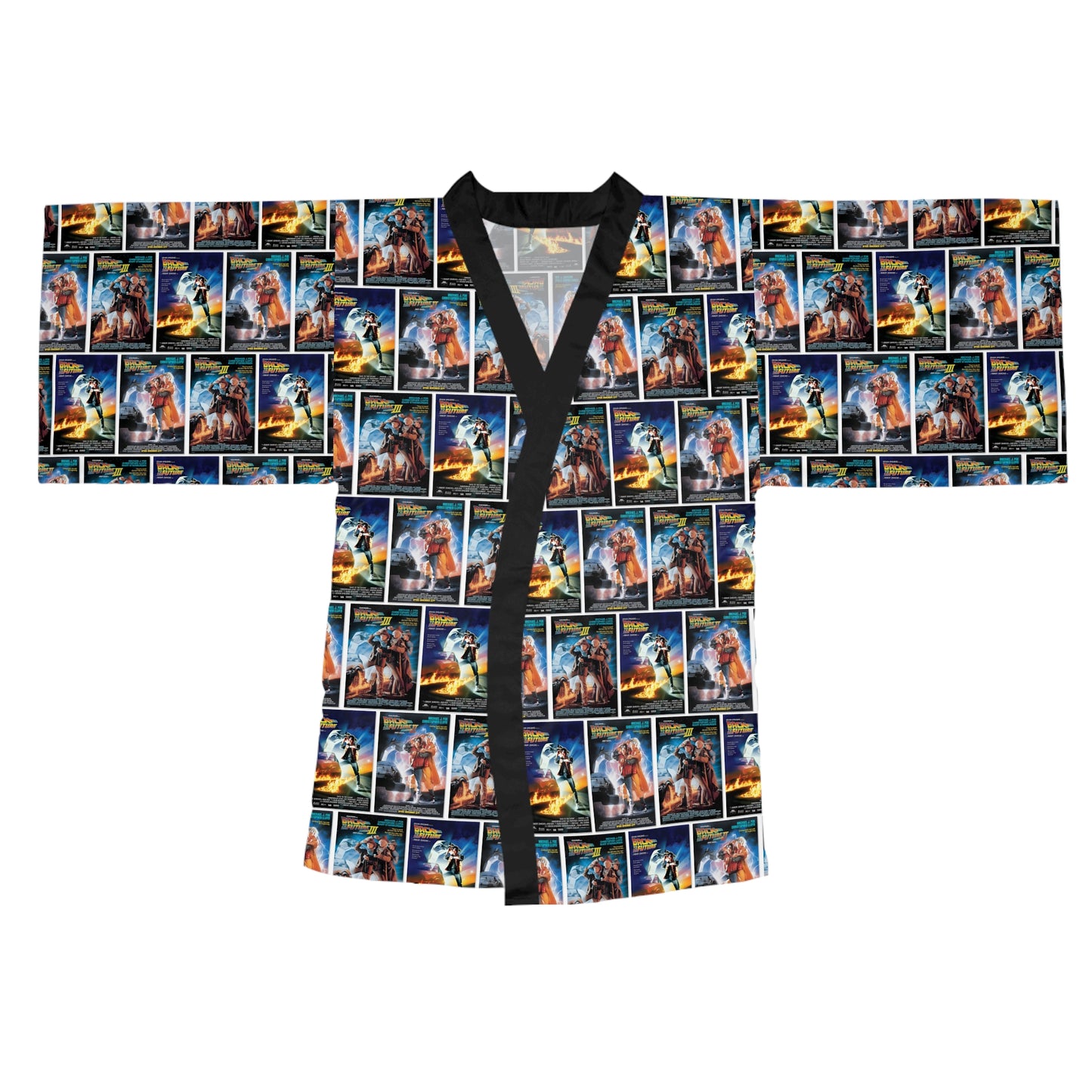 Back To The Future Movie Posters Collage Long Sleeve Kimono Robe