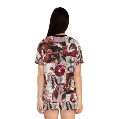 Lana Del Rey Cherry Coke Collage Women's Short Pajama Set