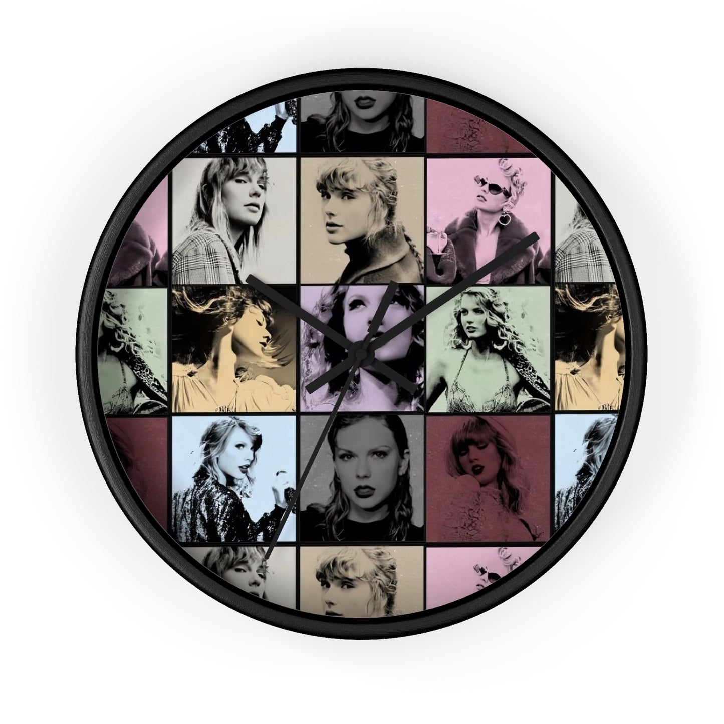 Taylor Swift Eras Collage Round Wall Clock