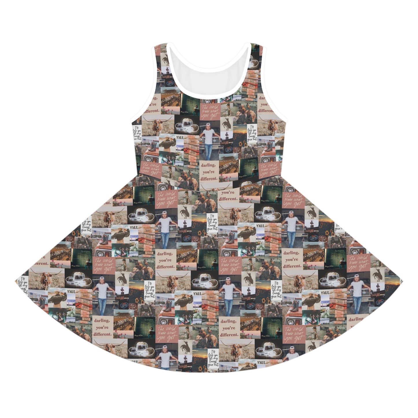 Morgan Wallen Darling You're Different Collage Girls' Sleeveless Sundress