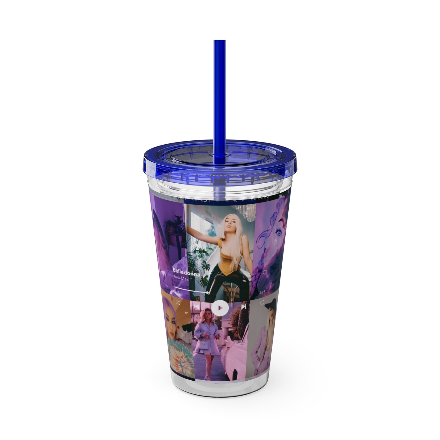 Ava Max Belladonna Photo Collage Sunsplash Tumbler with Straw