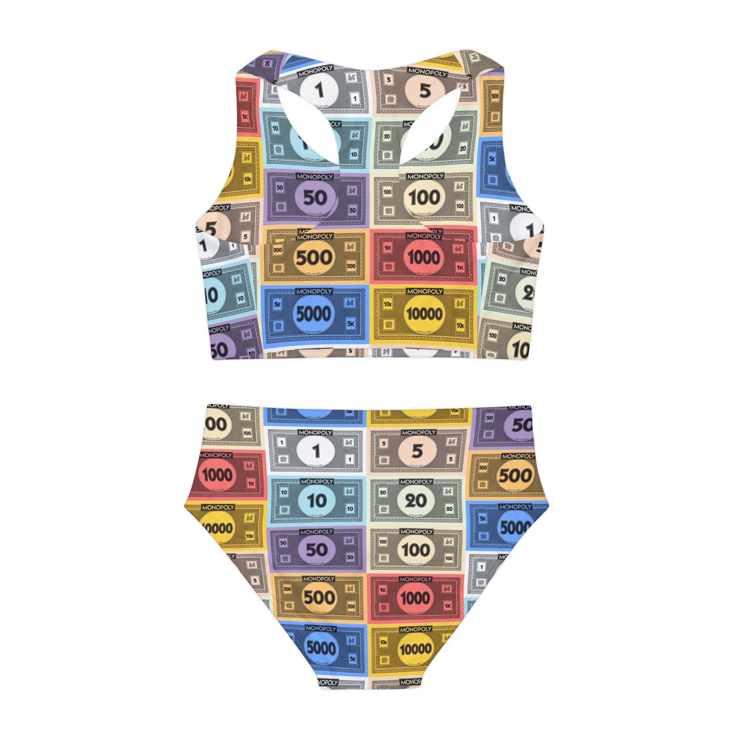 Monopoly Money Melange Girls Two Piece Swimsuit