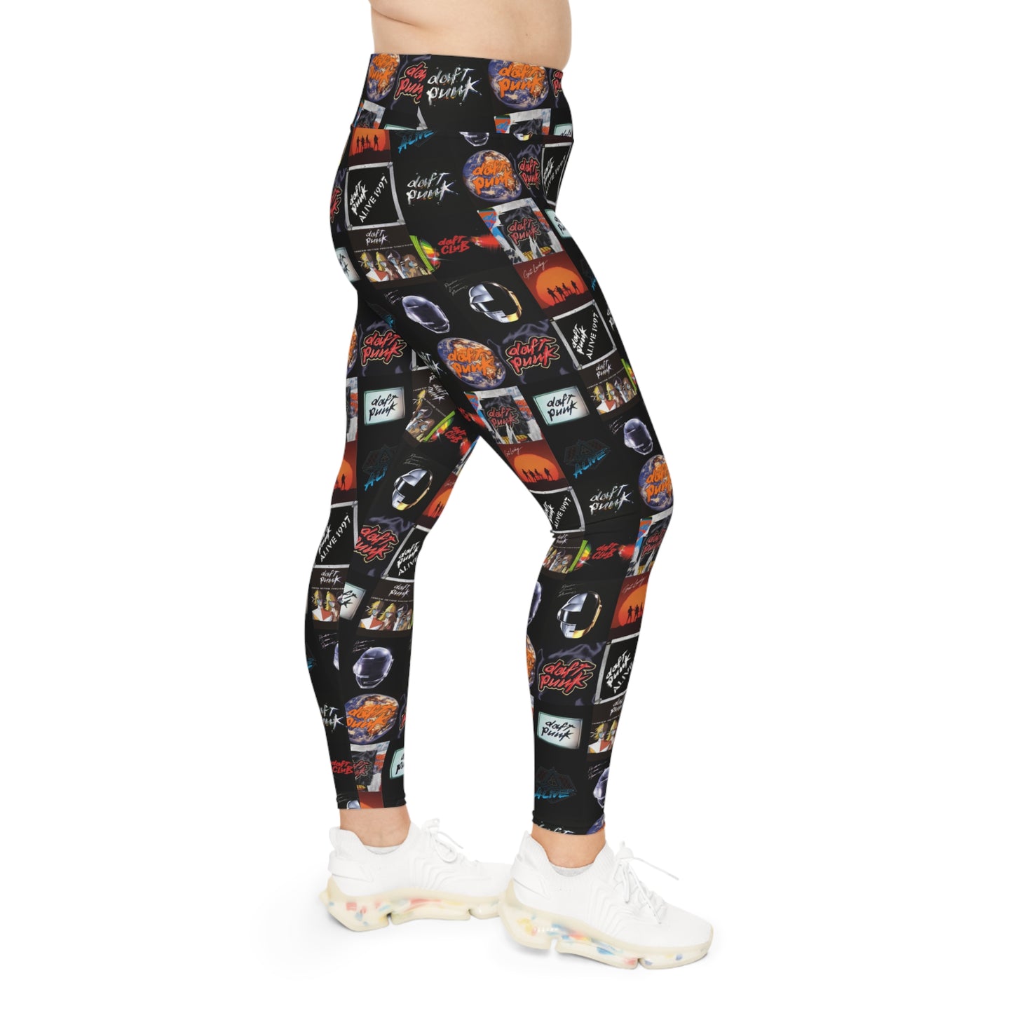 Daft Punk Album Cover Collage Plus Size Leggings