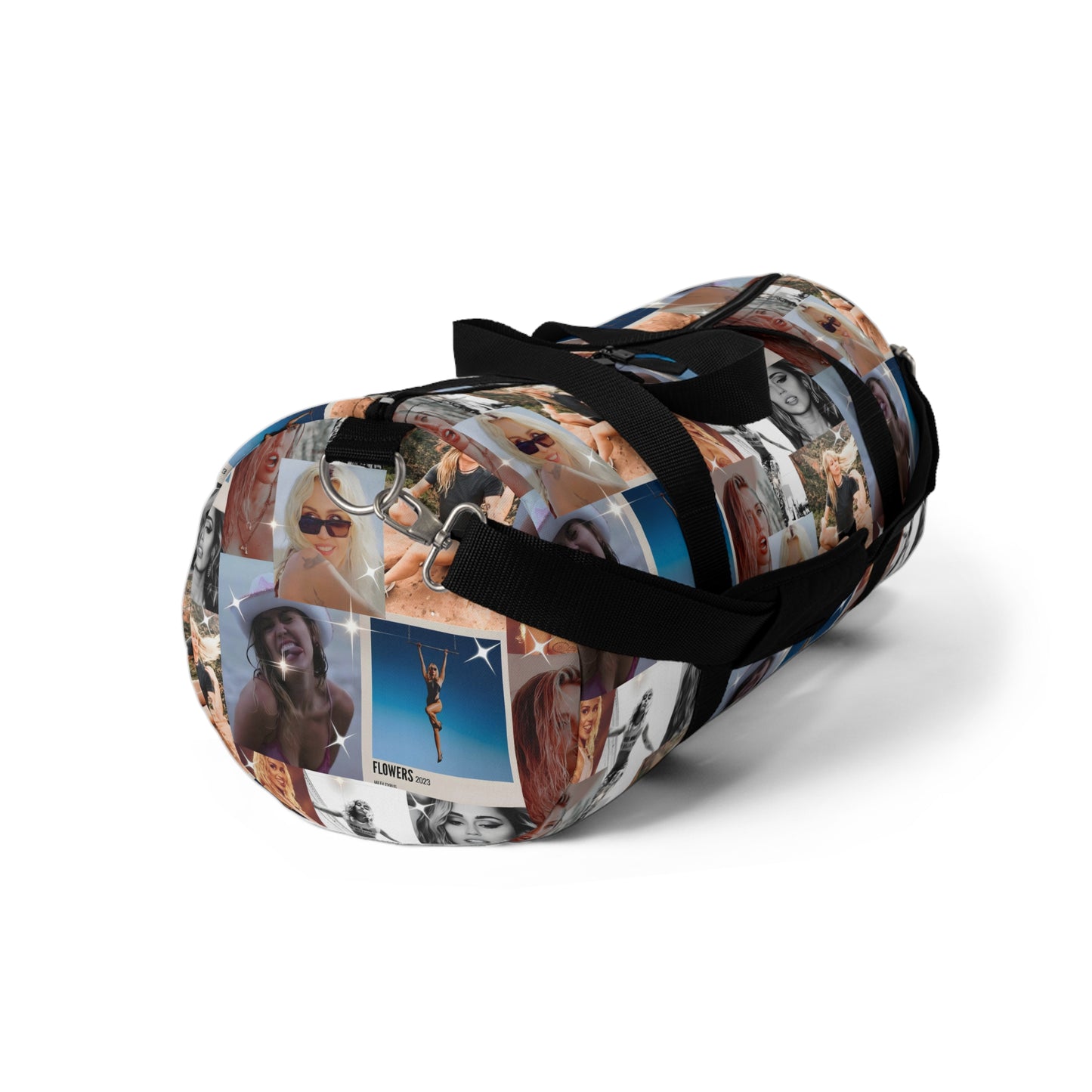 Miley Cyrus Flowers Photo Collage Duffel Bag