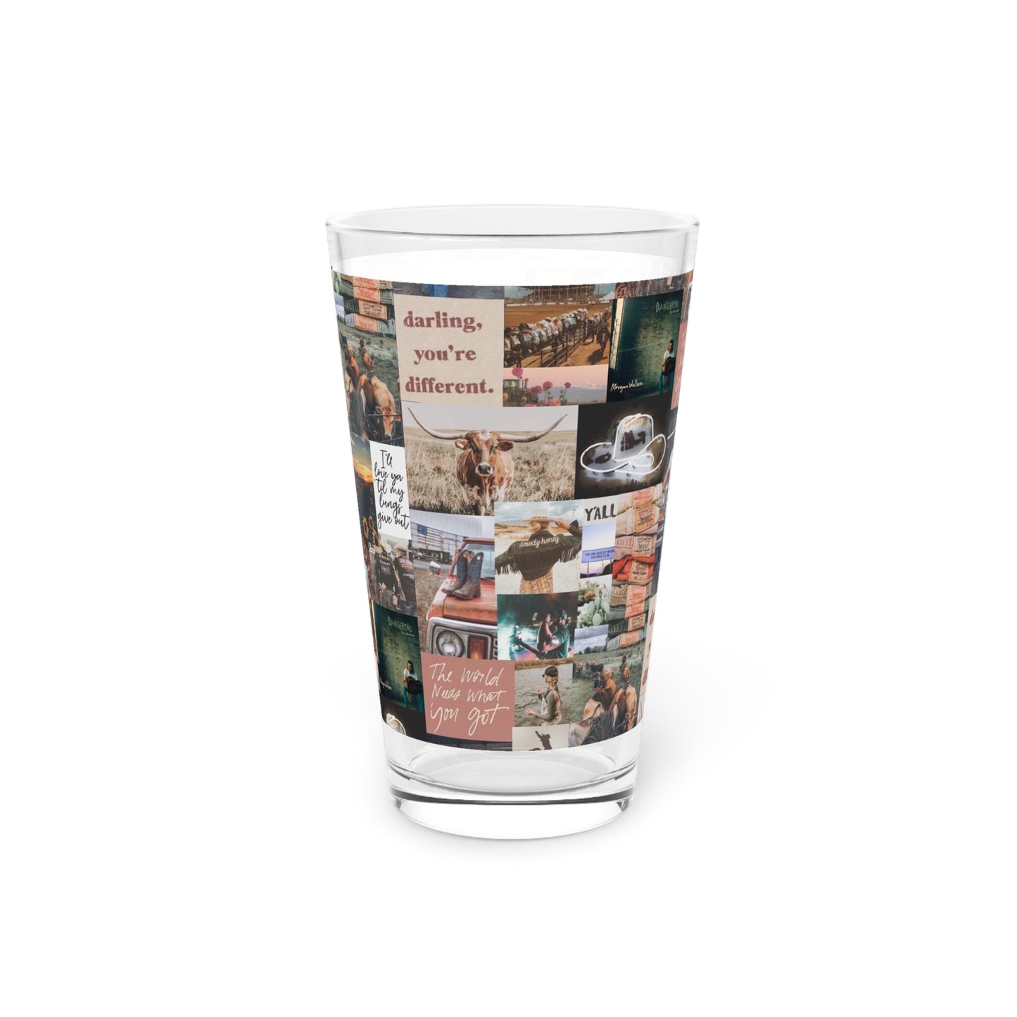 Morgan Wallen Darling You're Different Collage Pint Glass