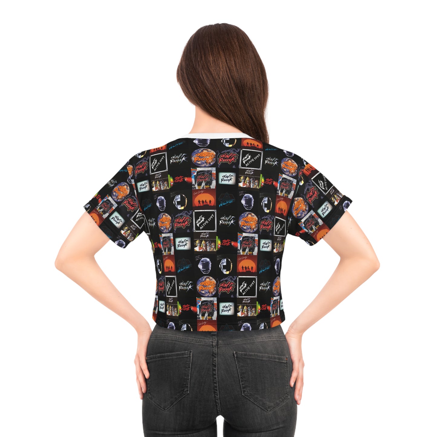 Daft Punk Album Cover Art Collage Crop Tee