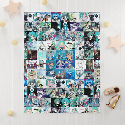 Hatsune Miku Album Cover Collage Soft Fleece Baby Blanket