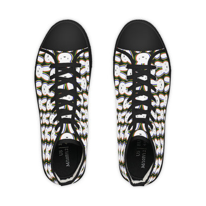 Bad Bunny Logo Pattern Men's High Top Sneakers