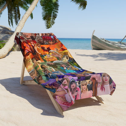 Taylor Swift Rainbow Photo Collage Beach Towel