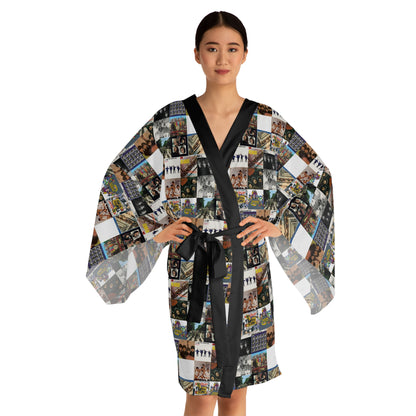 The Beatles Album Cover Collage Long Sleeve Kimono Robe