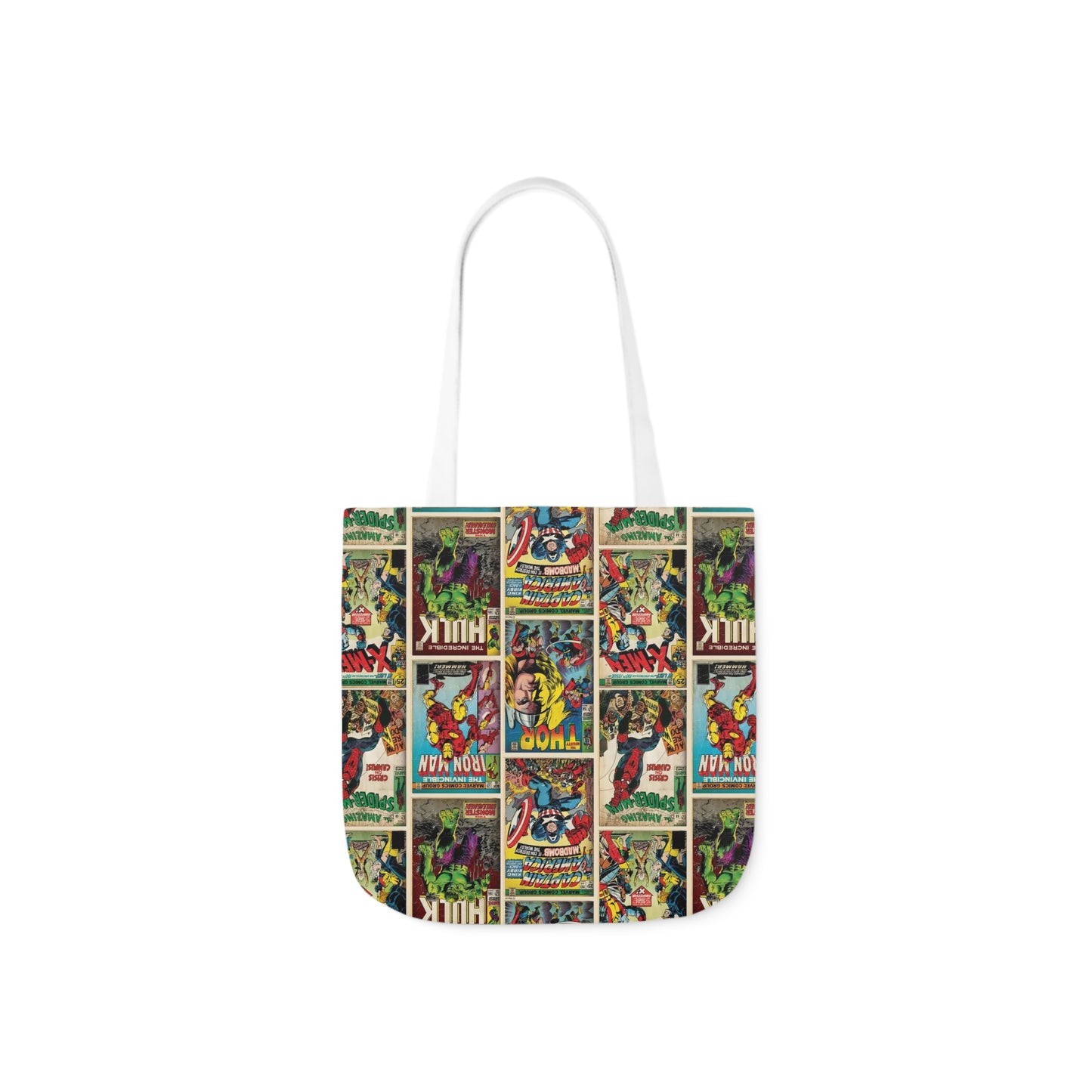 Marvel Comic Book Cover Collage Polyester Canvas Tote Bag