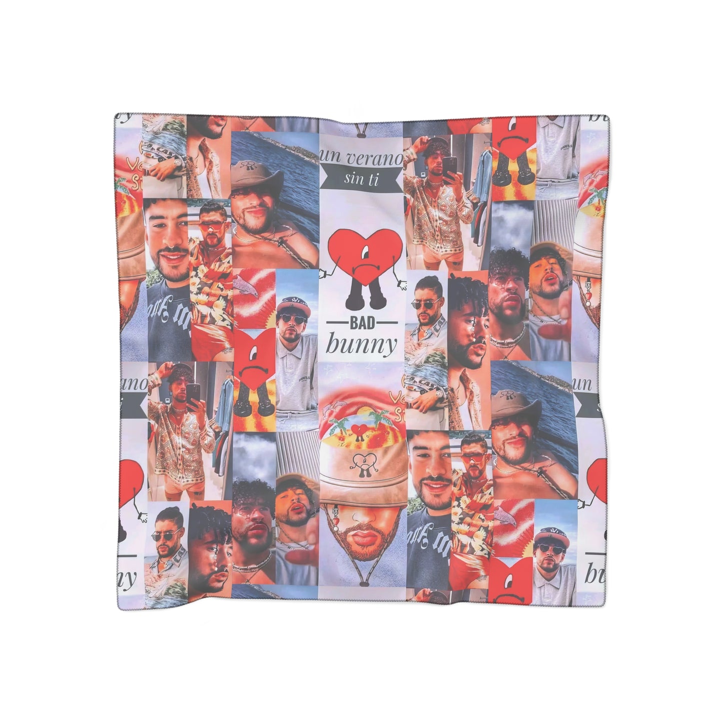 Bad Bunny Un Verano Sin Ti Photo Collage Polyester Scarf