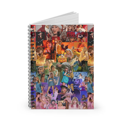 Taylor Swift Rainbow Photo Collage Spiral Notebook - Ruled Line