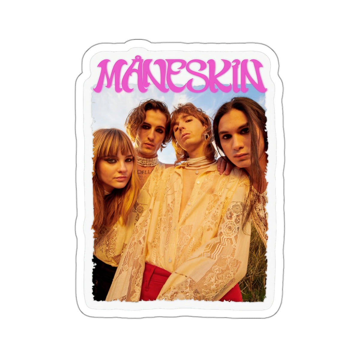 Måneskin Group Photo Kiss-Cut Sticker