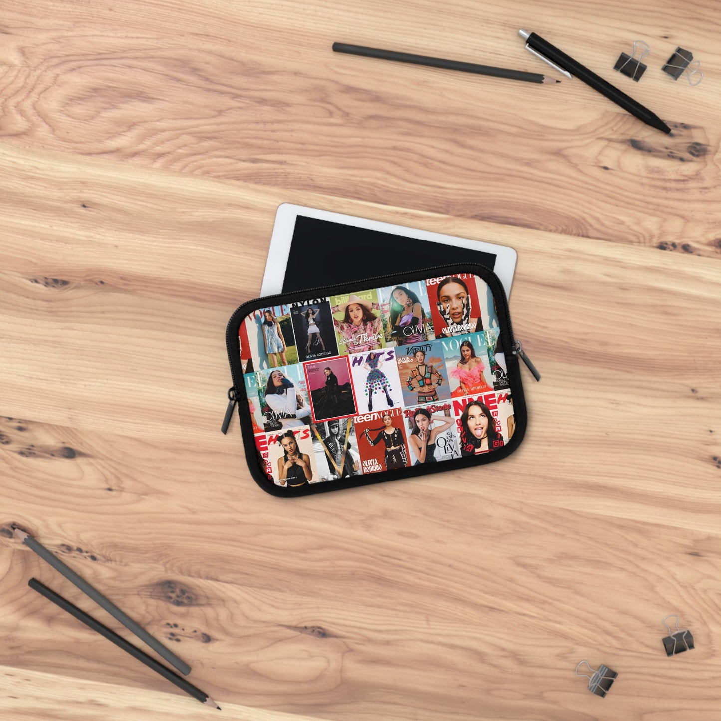 Olivia Rodrigo Magazine Cover Collage Pattern Laptop Sleeve