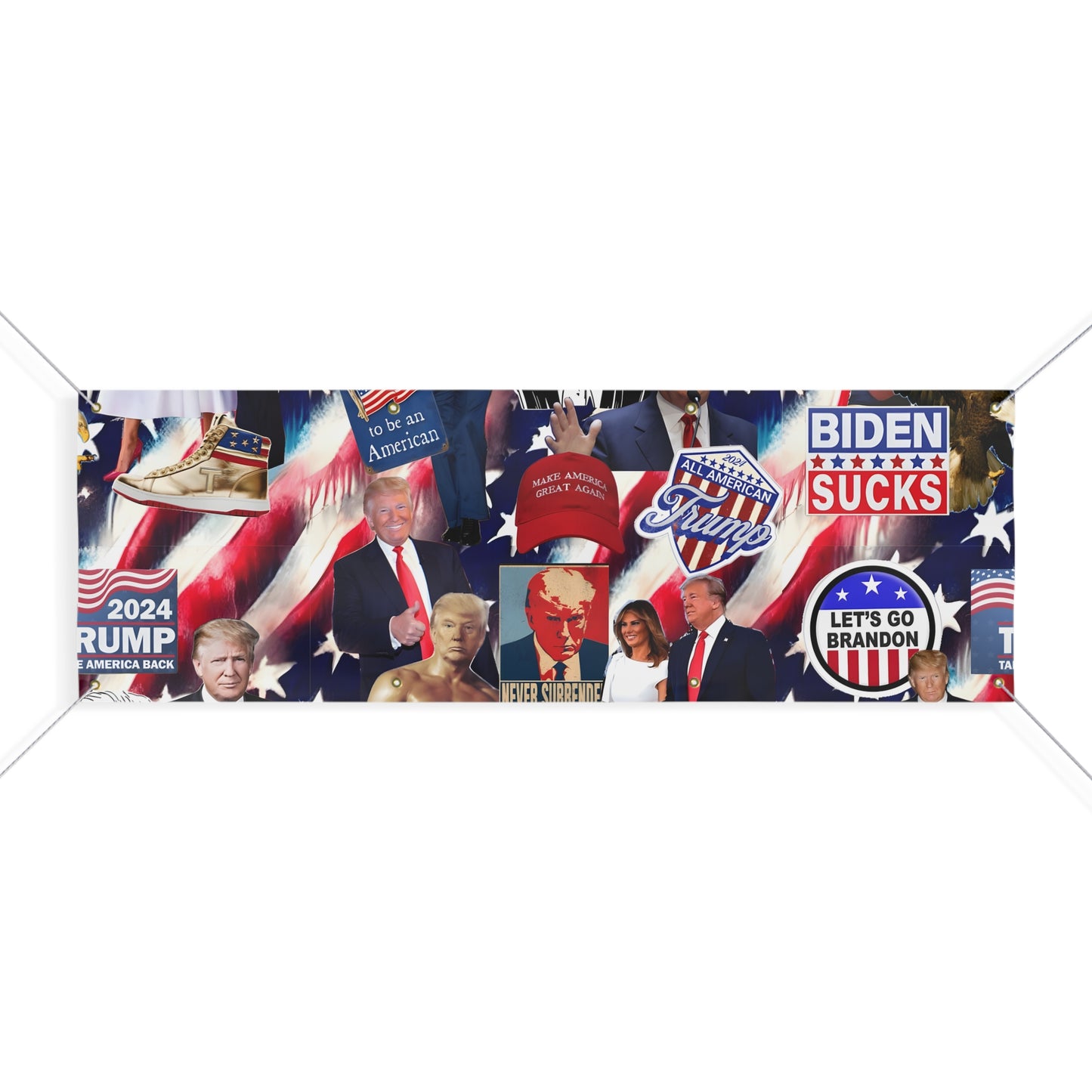 Donald Trump 2024 MAGA Montage Matte Banner
