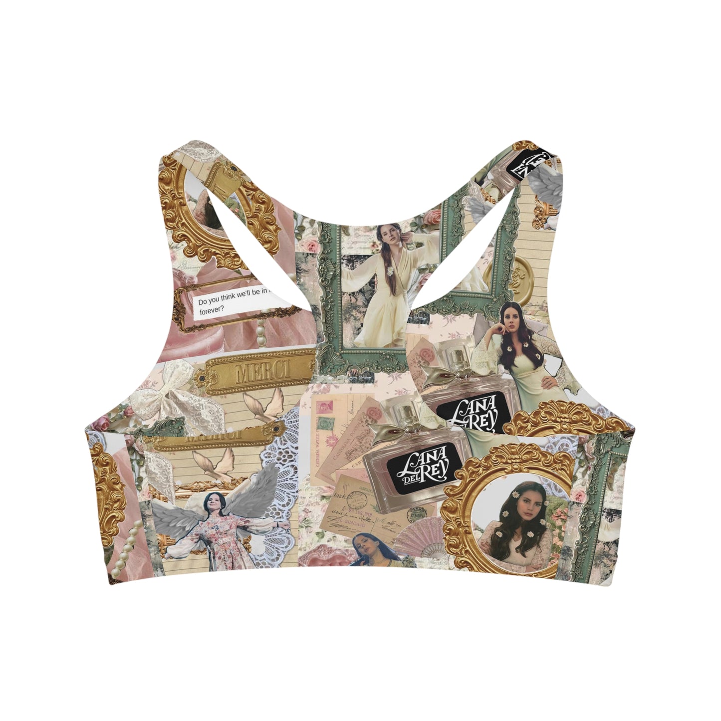 Lana Del Rey Victorian Collage Seamless Sports Bra