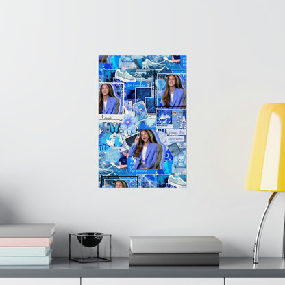 Olivia Rodrigo Blue Aesthetic Collage Matte Poster