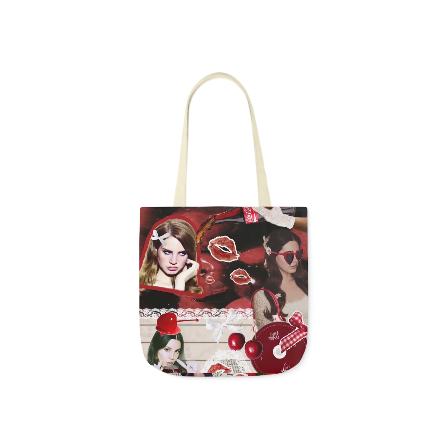 Lana Del Rey Cherry Coke Collage Polyester Canvas Tote Bag