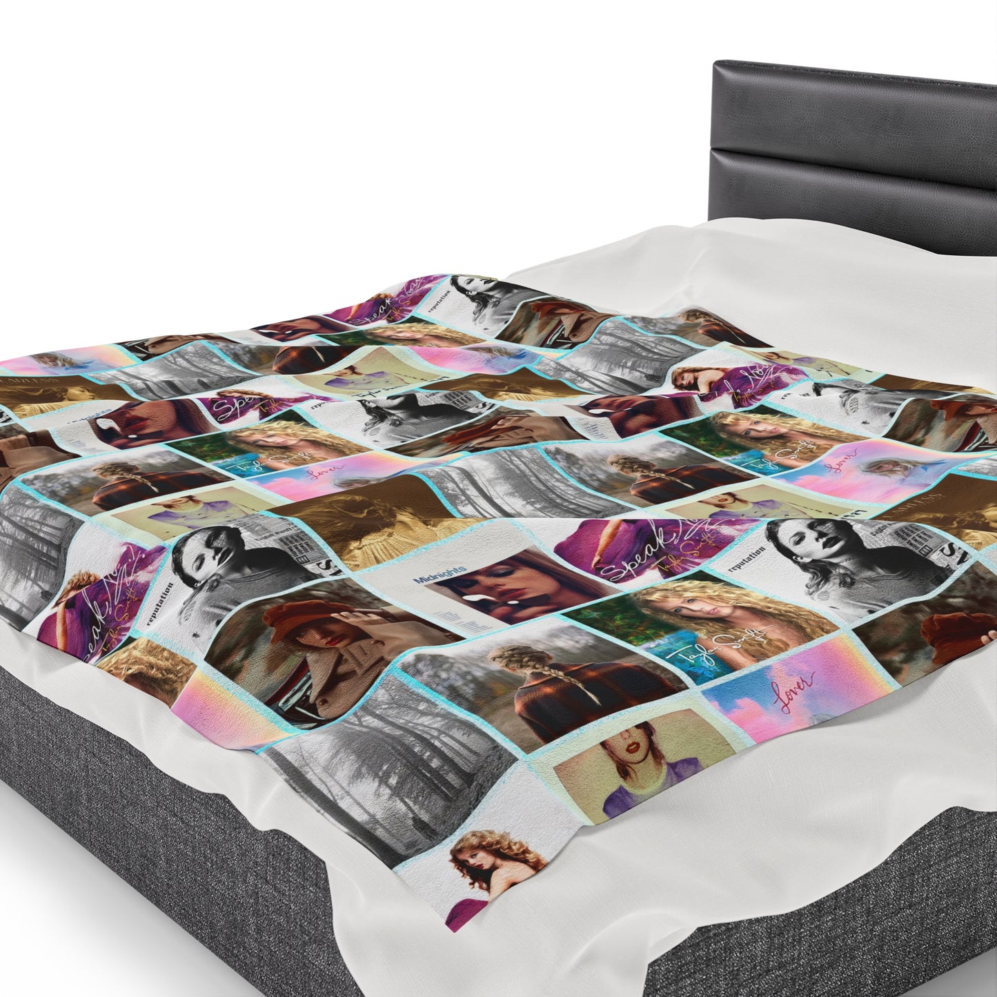 Taylor Swift Album Art Collage Pattern Velveteen Plush Blanket