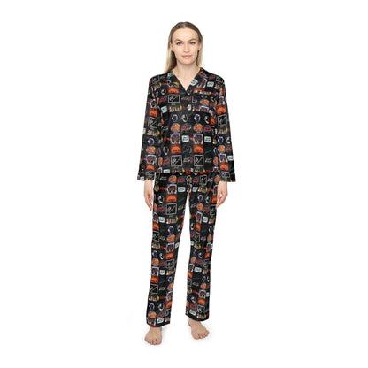 Daft Punk Album Cover Art Collage Women's Satin Pajama Set