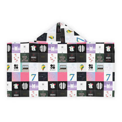 BTS Album Cover Art Collage Youth Hooded Towel