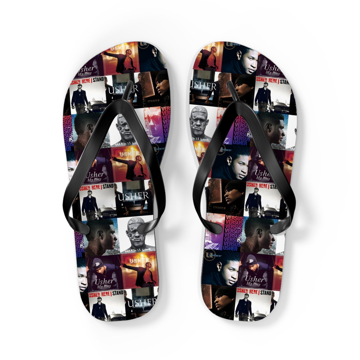 Usher Album Cover Art Mosaic Flip Flops