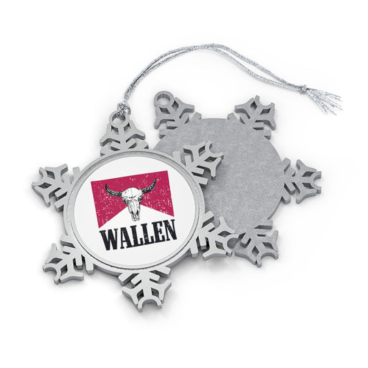 Morgan Wallen Marlboro Logo Pewter Snowflake Ornament