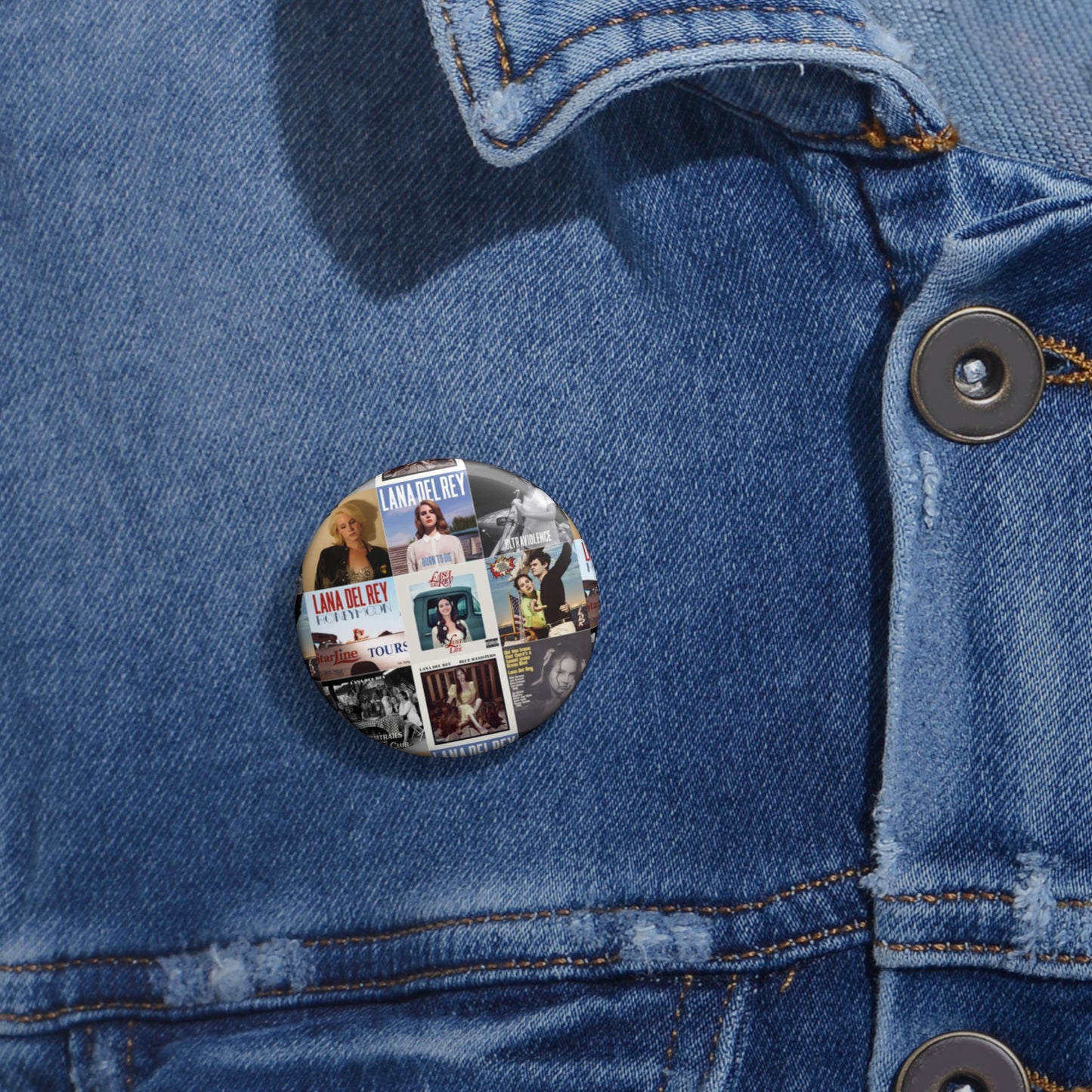 Lana Del Rey Album Cover Collage Round Pin
