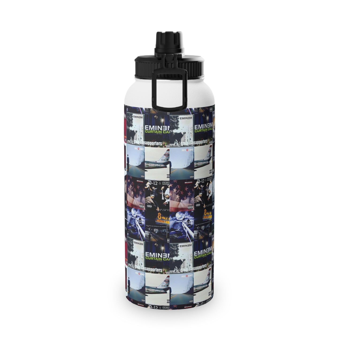 Eminem Album Art Cover Collage Stainless Steel Sports Lid Water Bottle