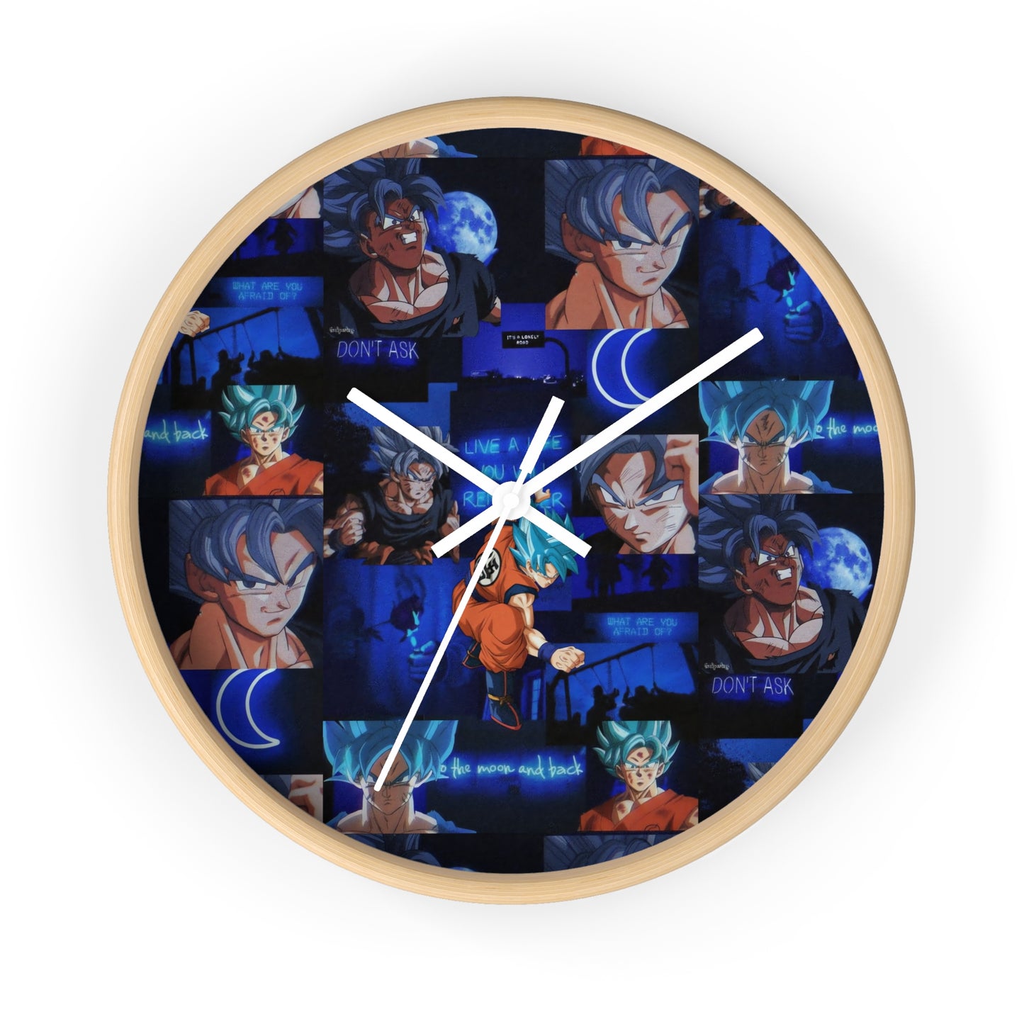 Dragon Ball Z Saiyan Moonlight Collage Wall Clock