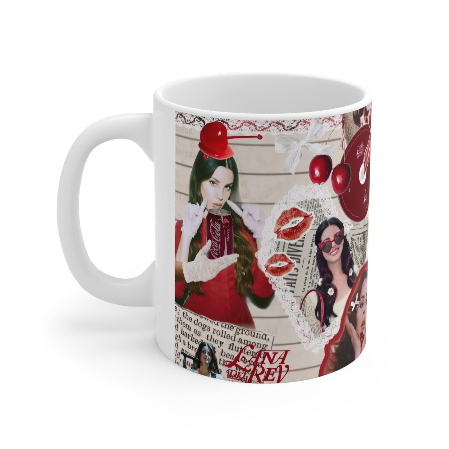 Lana Del Rey Cherry Coke Collage White Ceramic Mug