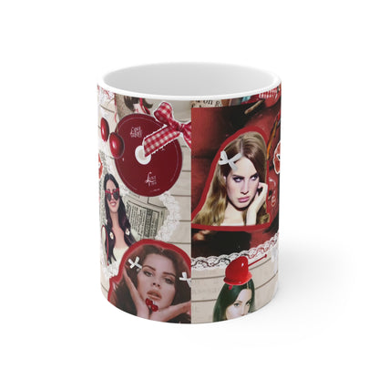 Lana Del Rey Cherry Coke Collage White Ceramic Mug