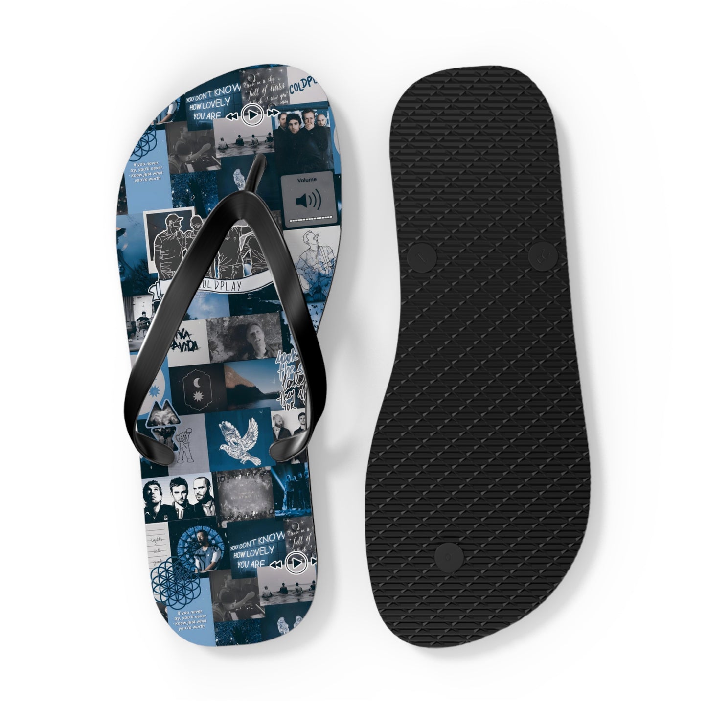 Coldplay Sunrise Sunset Collage Flip Flops