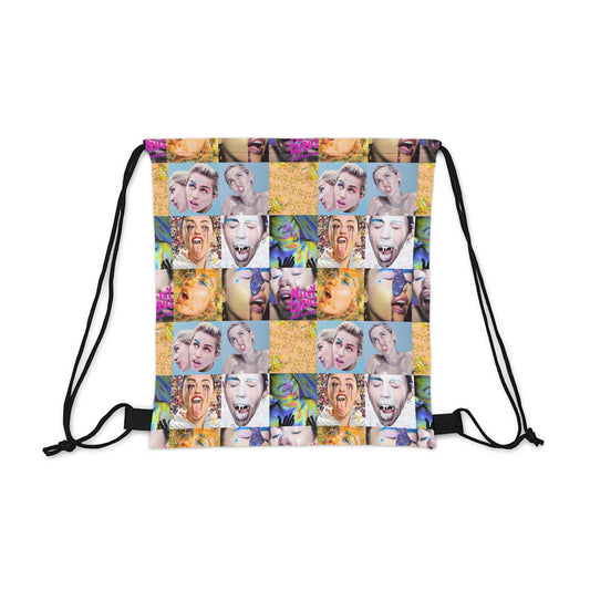 Miley Cyrus & Her Dead Petz Mosaic Outdoor Drawstring Bag