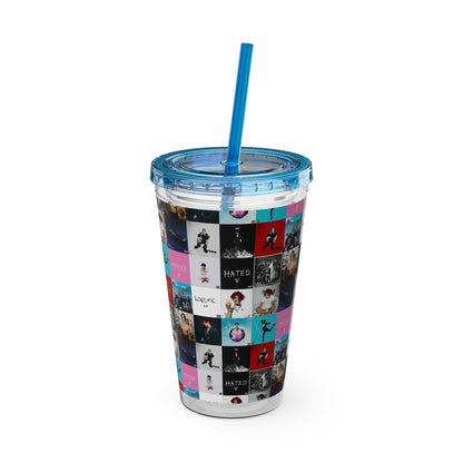 YUNGBLUD Album Cover Art Collage Sunsplash Tumbler with Straw