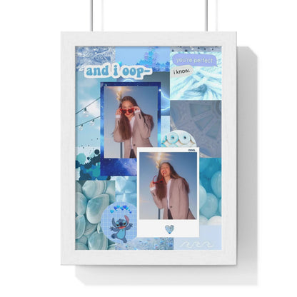 Olivia Rodrigo Light Blue Aesthetic Collage Framed Print