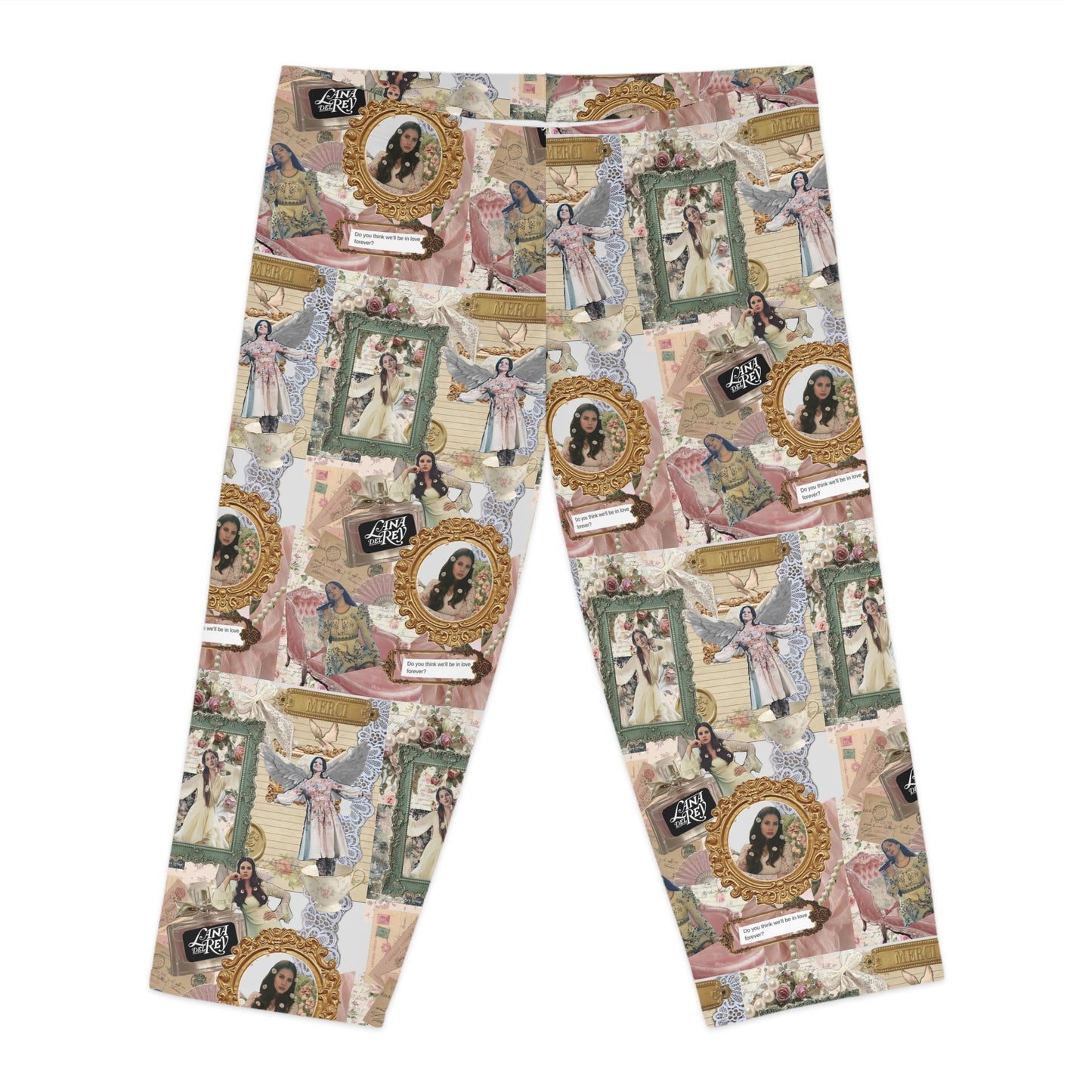 Lana Del Rey Victorian Collage Women's Capri Leggings